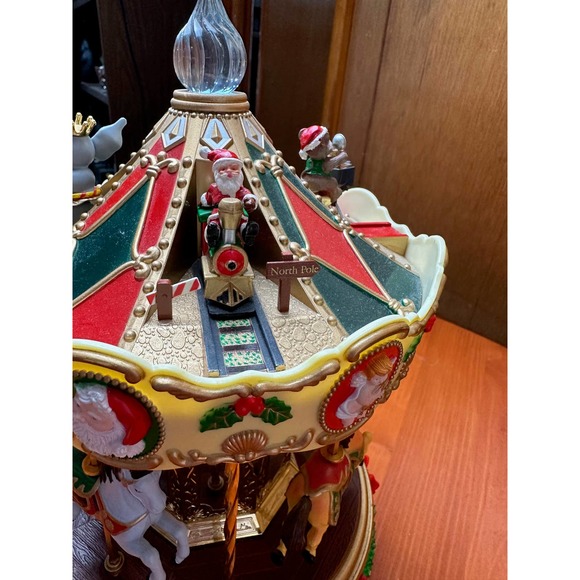 Vintage St. Nicholas Christmas Merry Go Round Carousel - Picture 4 of 16